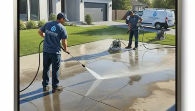 Santa Rosa CA painters providing concrete pressure cleaning for driveways, patios, and walkways