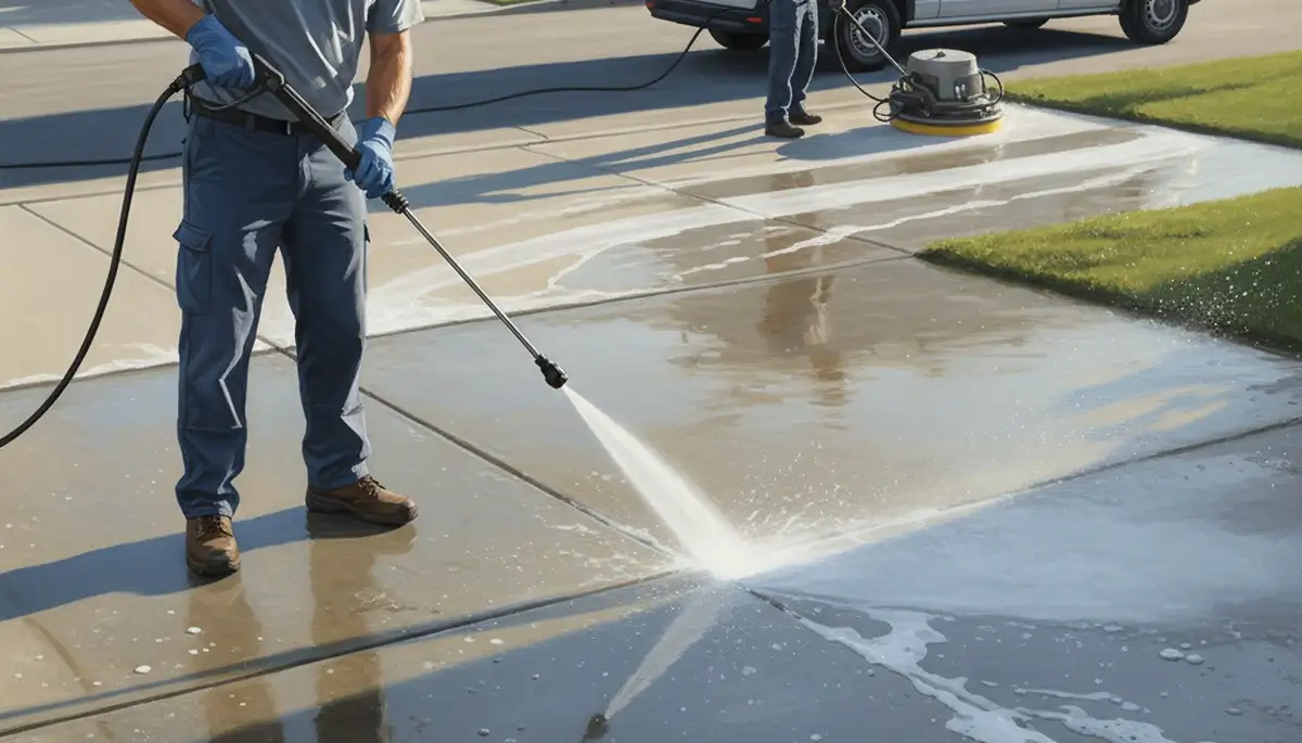 Santa Rosa concrete pressure cleaning for driveways, patios, and walkways by Santa Rosa Paint Pros