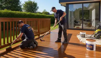 Deck staining in Santa Rosa, CA for UV and moisture protection on outdoor wood surfaces
