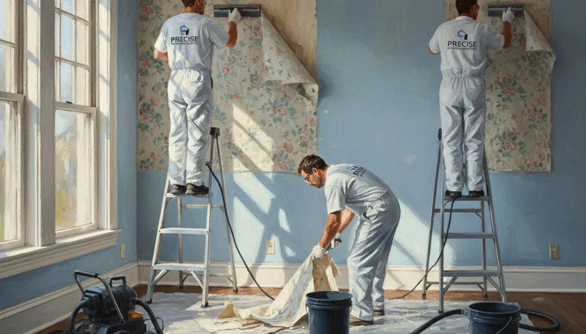 Santa Rosa, CA wallpaper removal by painters preparing walls for a fresh paint finish